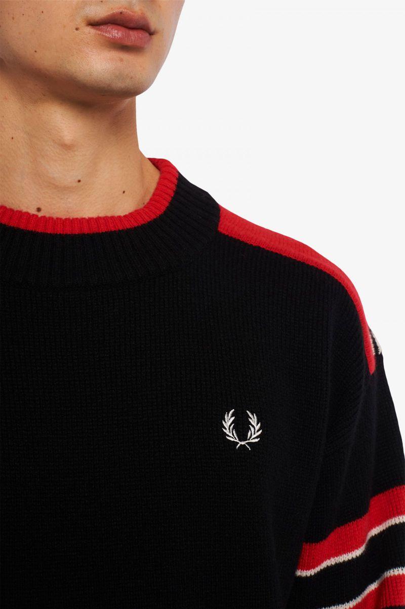 Black Fred Perry K2802 Men's Knitwear | PH 1303DFMN